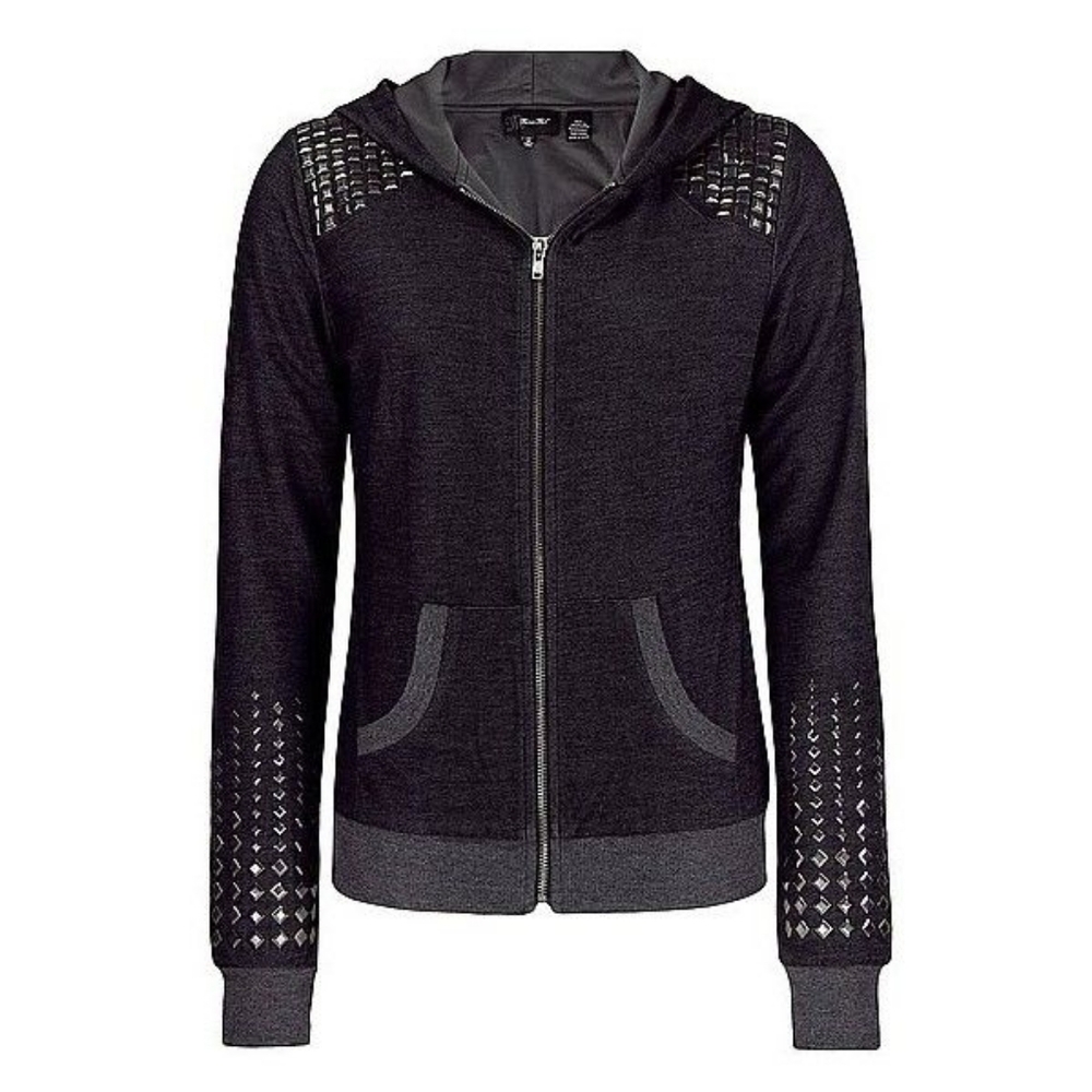MISS ME Studded Zip Up Hoodie